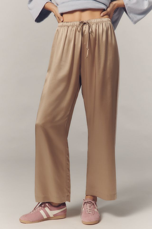 DONNI. The Silk Stripe Crop Pull-On Pants #1