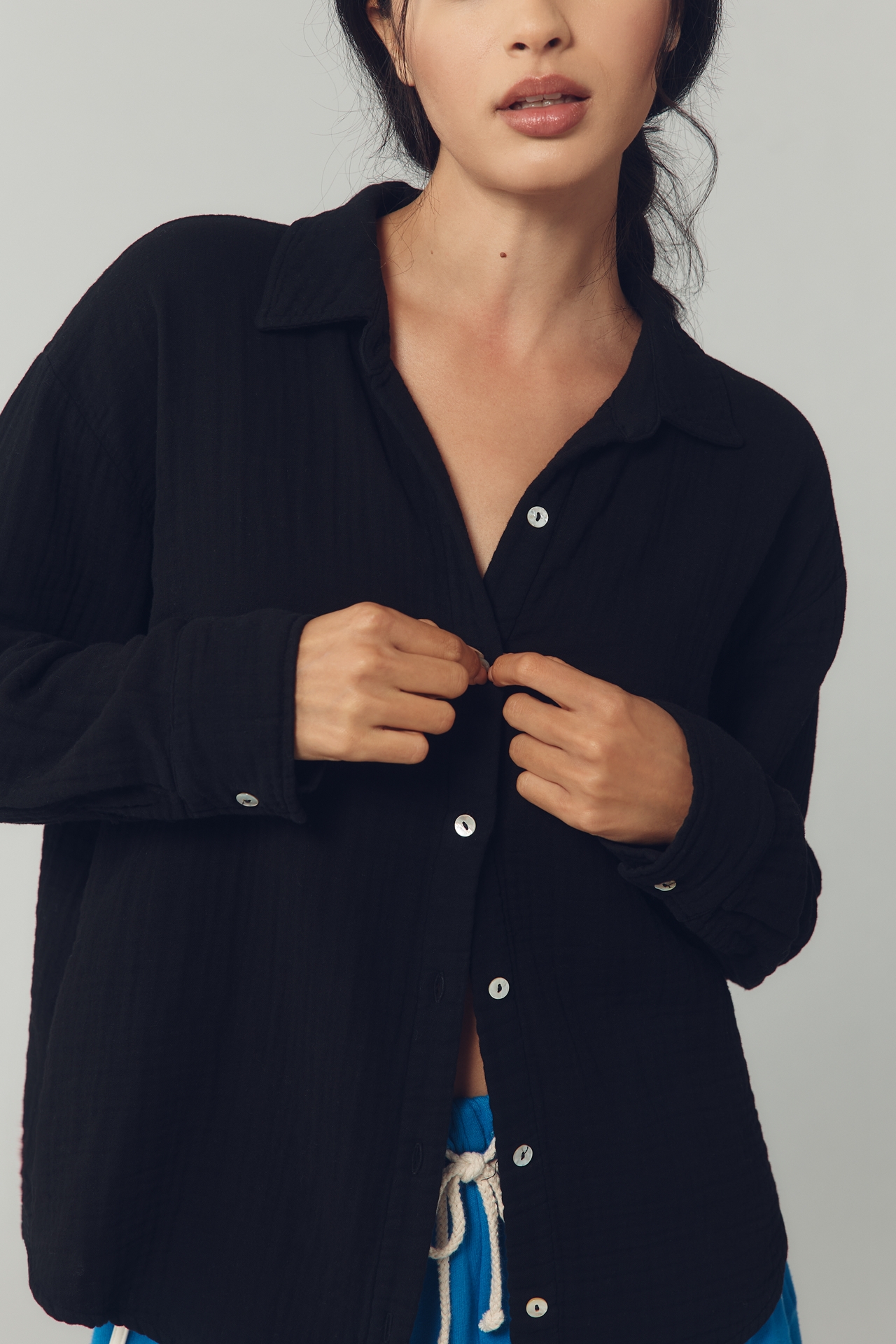 DONNI. Long Sleeve Buttondown Shirt