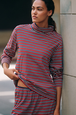 Donni Jersey Turtleneck Top In Multi