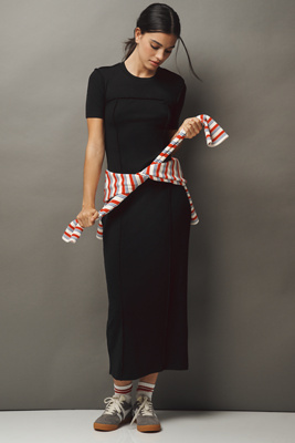 ENGLISH FACTORY SHORT-SLEEVE MAXI DRESS 