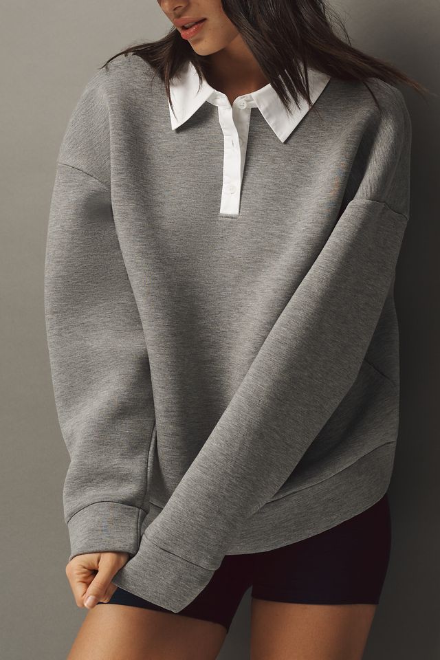 English Factory Long-Sleeve Collared Sweatshirt #1