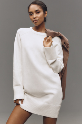 ENGLISH FACTORY LONG-SLEEVE KNIT MINI DRESS 