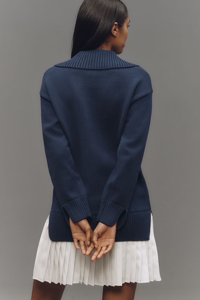 English Factory Long-Sleeve Polo Pleated Twofer Mini Dress #2