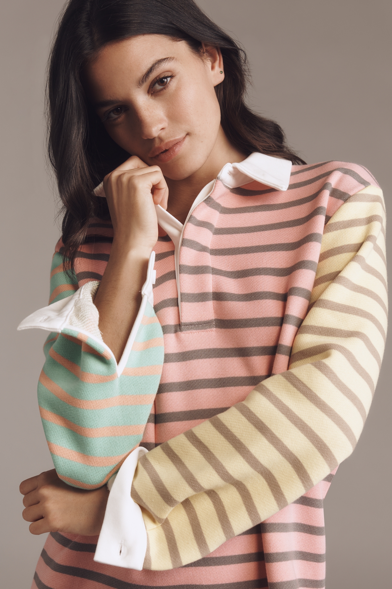 English Factory Long-Sleeve Polo Mini Dress