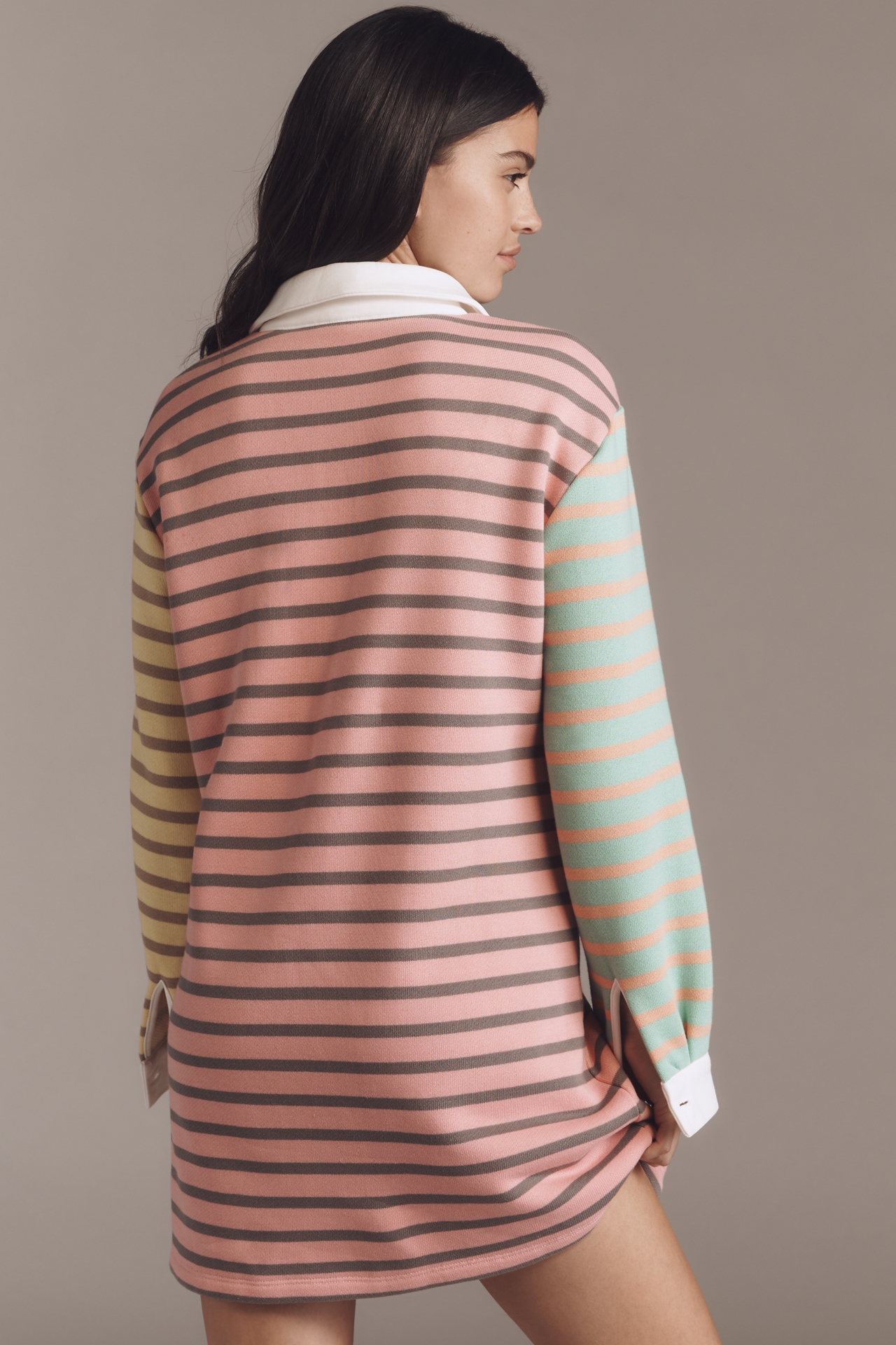 English Factory Long-Sleeve Polo Mini Dress