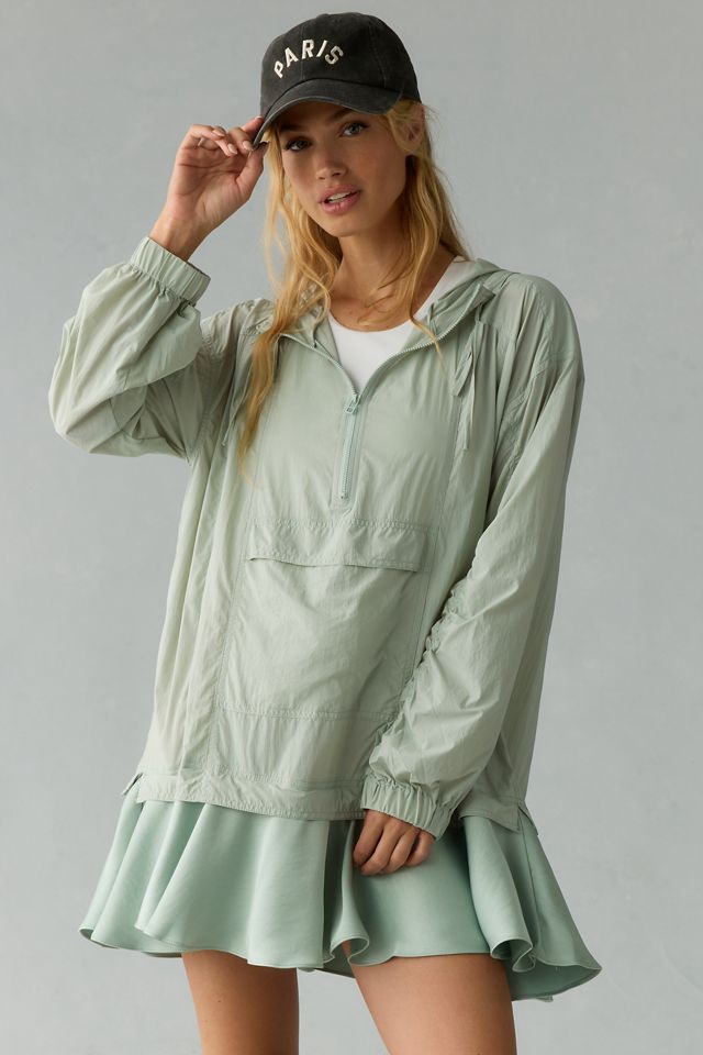 Daily Practice by Anthropologie Ruffle-Hem Half-Zip Pullover Dress #1
