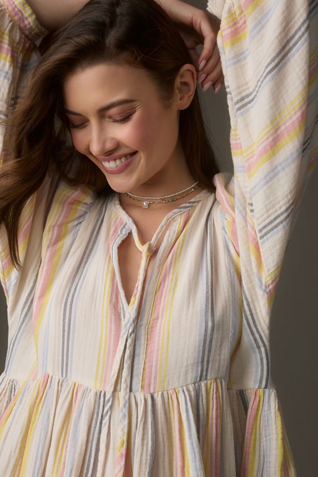 Sundry Long-Sleeve Babydoll Mini Dress #1