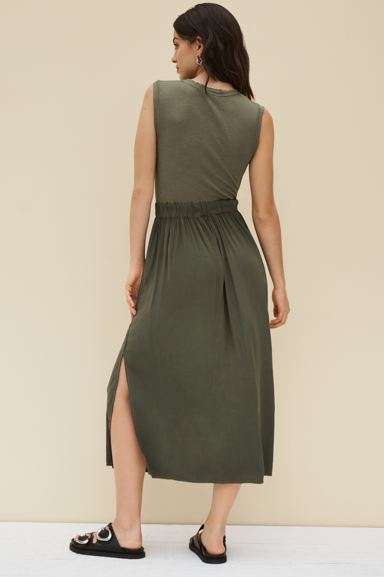 Sundry Mixed Media Midi Dress