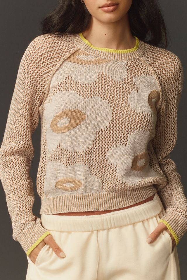 Sundry Daisy Open-Knit Crew-Neck Sweater #3