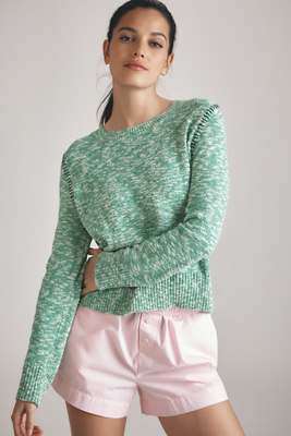 Sundry Baseball-stitch Crew-neck Sweater In Green
