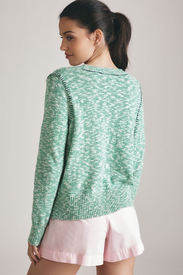Sundry Baseball-Stitch Crew-Neck Sweater #1