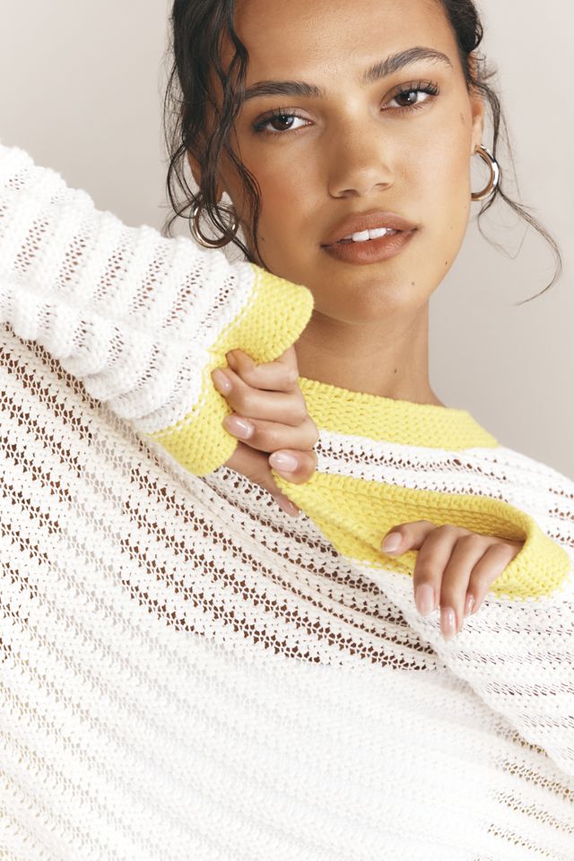 Sundry Open-Knit Colorblock Sweater #3