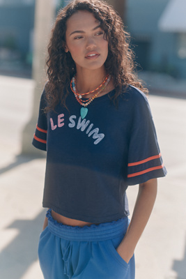 Sundry Le Swim Short-sleeve Graphic Tee In Blue
