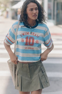 Sundry Short-sleeve Rugby Shirt Top In Blue