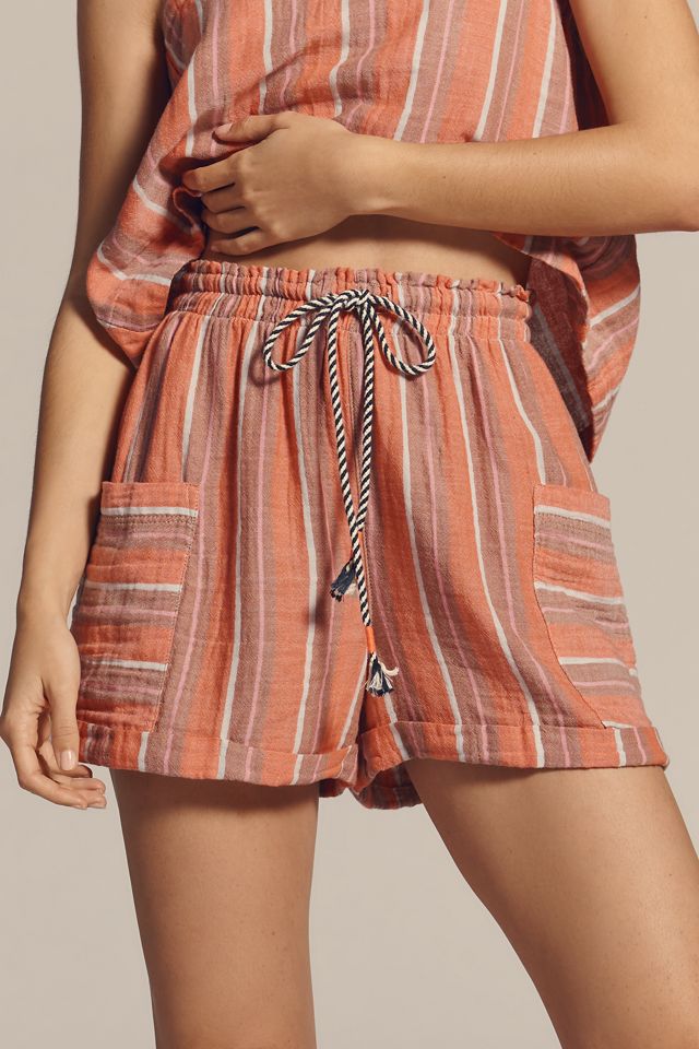 Sundry Striped Cotton Gauze Drawstring Shorts #1