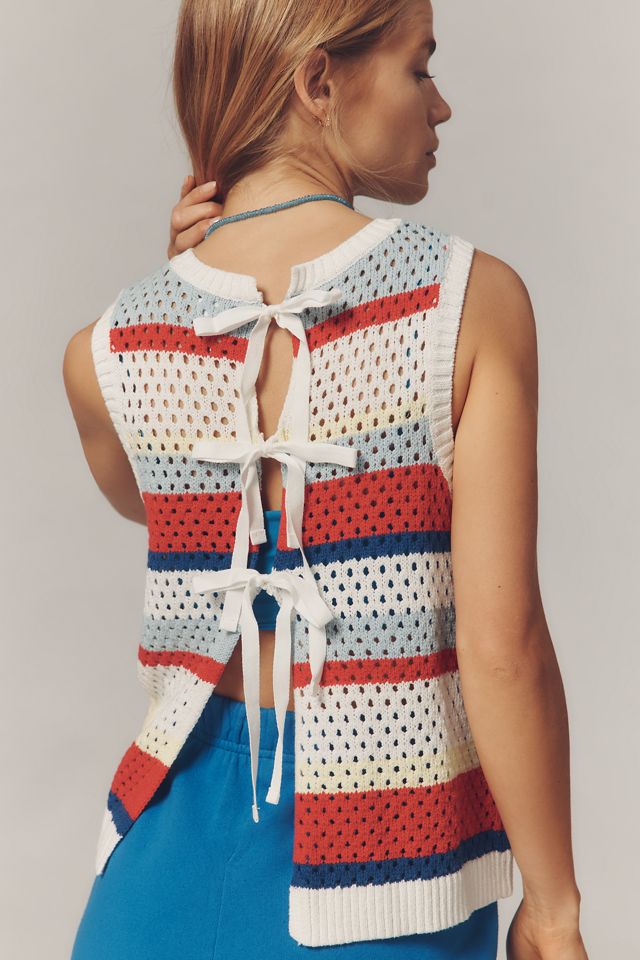 Sundry Tie-Back Stripe Knit Tank Top #2
