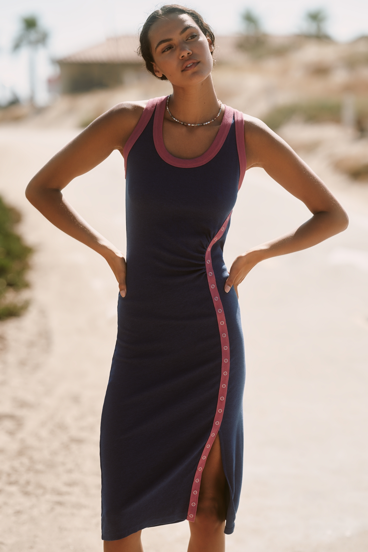 Sundry Sleeveless Ribbed Mini Dress