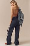 Sundry Vintage Terry Side-Stripe Wide-Leg Track Pants