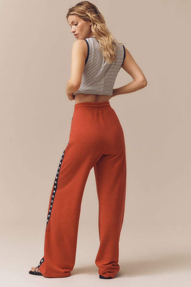 Sundry Vintage Terry Side-Stripe Wide-Leg Track Pants #4