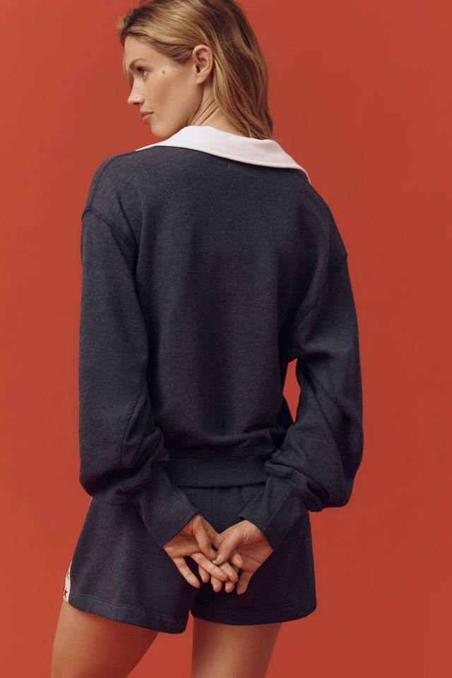 Sundry Vintage Terry Popover Polo Sweatshirt #3