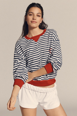 Sundry Stripe Long-sleeve Pullover Top