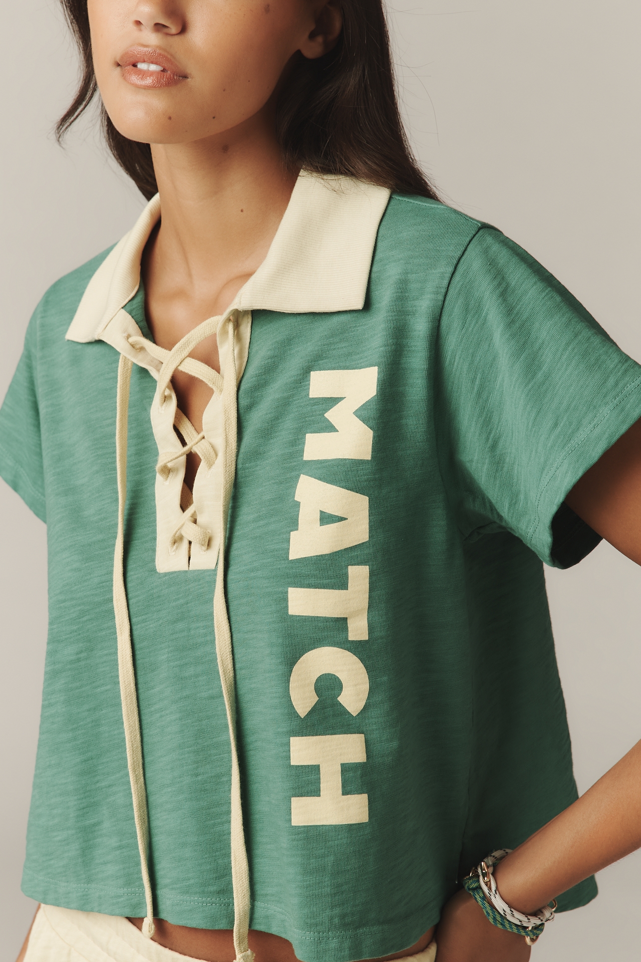 Sundry Lace-Up Polo Shirt