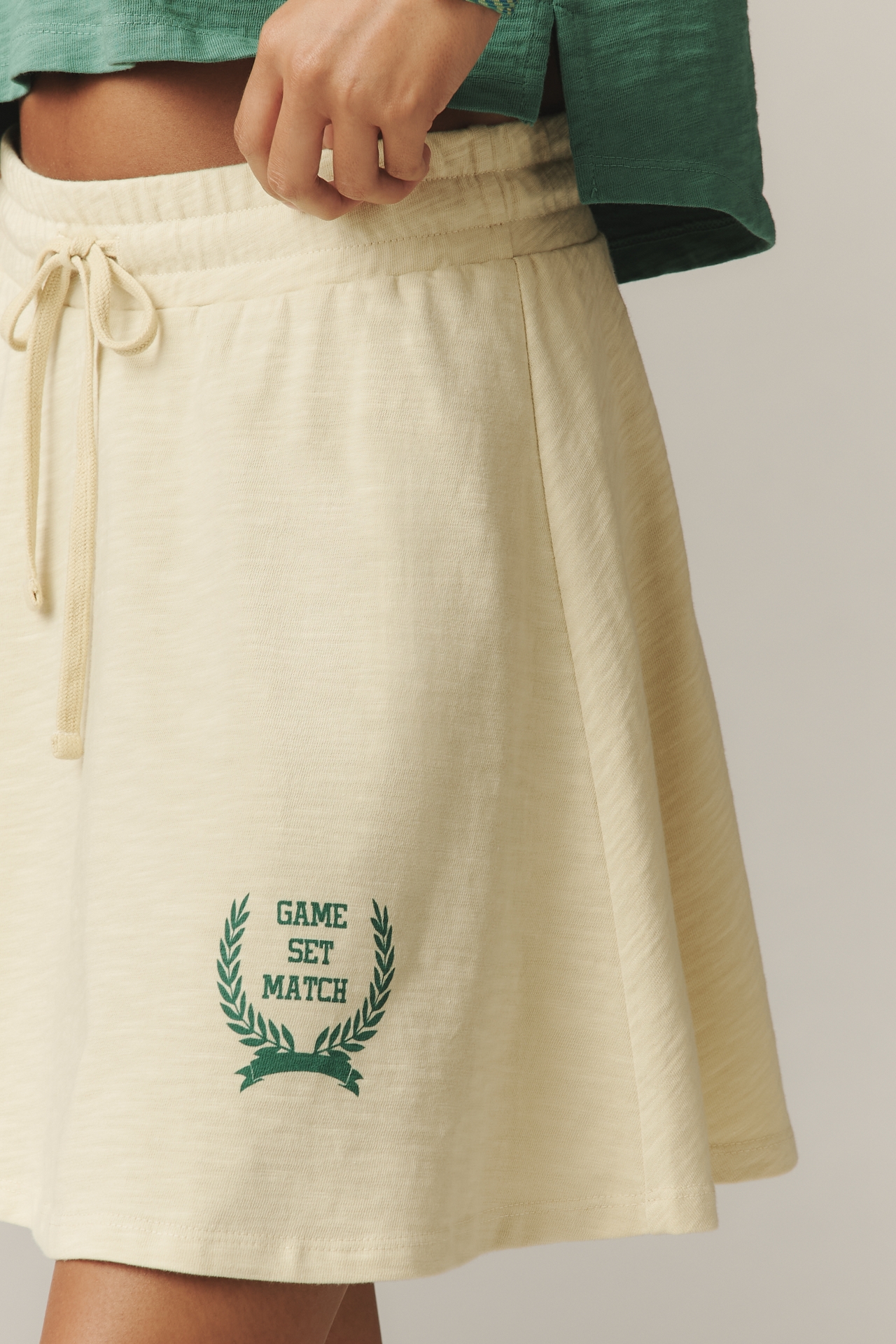 Sundry Drawstring Mini Skirt