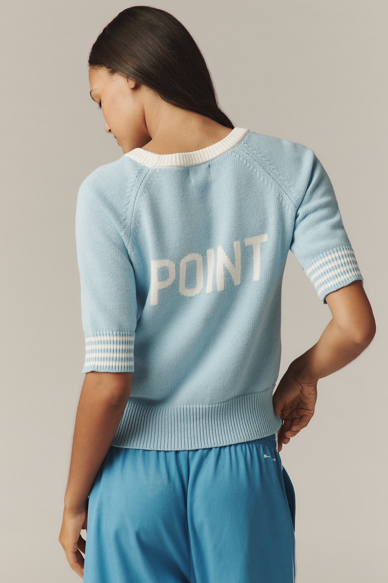 Sundry Half-Sleeve Match Sweater