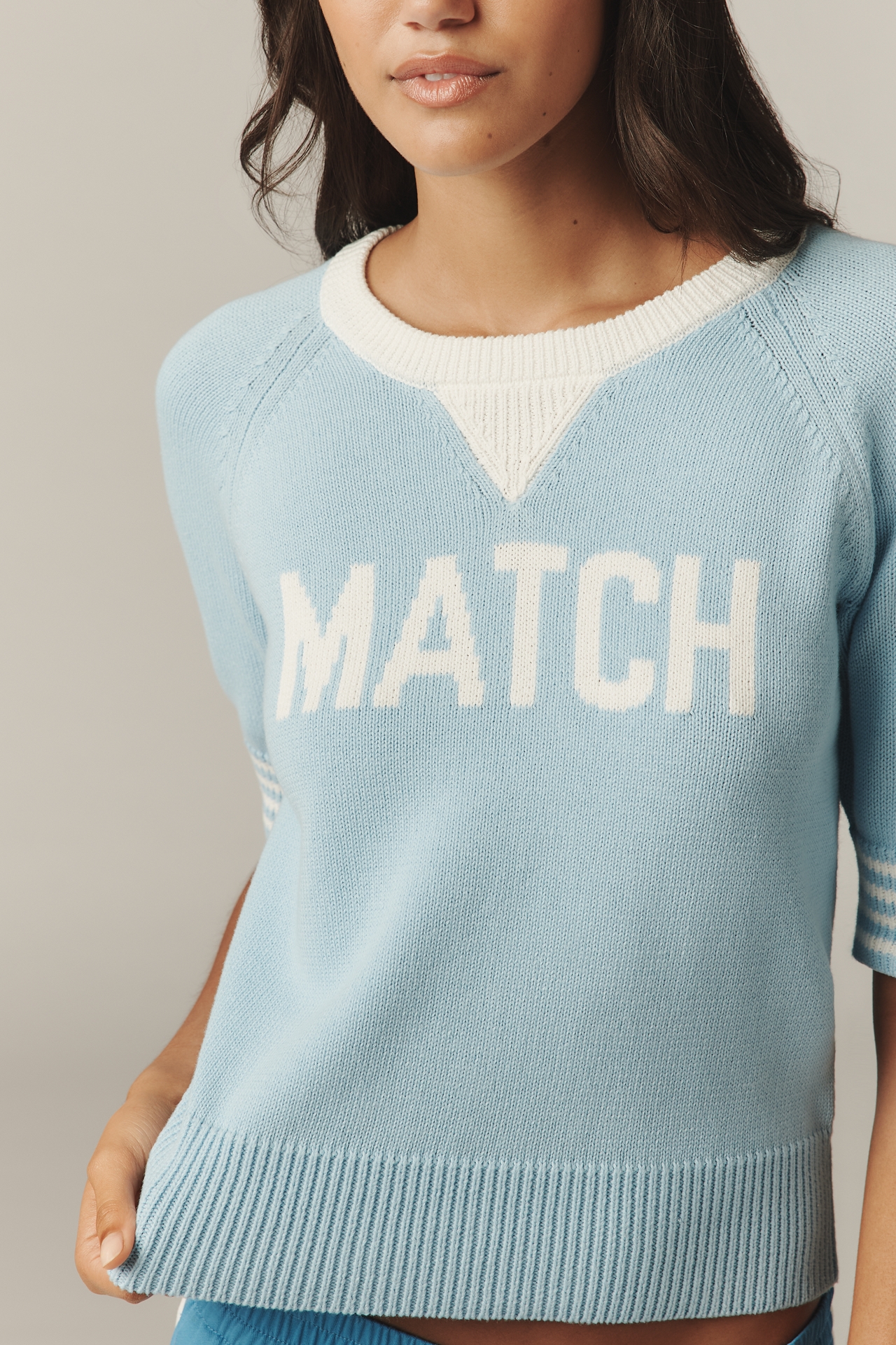 Sundry Half-Sleeve Match Sweater
