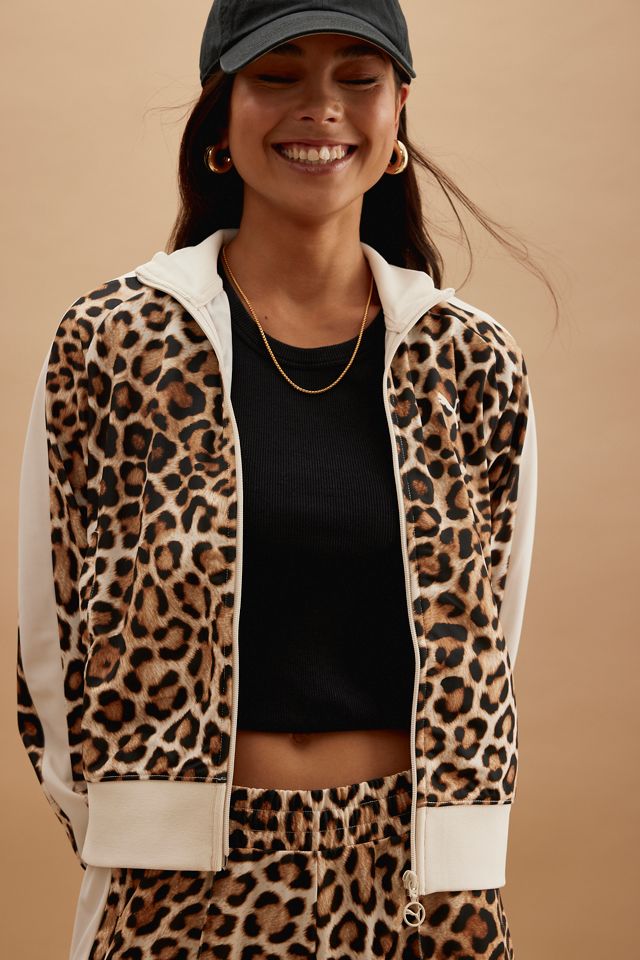 PUMA T7 Leopard Kurze Track Jacke #1