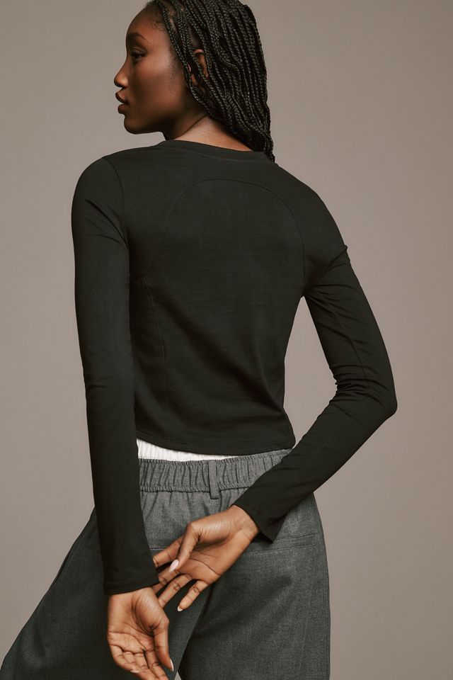 Daily Practice by Anthropologie Long-Sleeve Seamed Tee #1