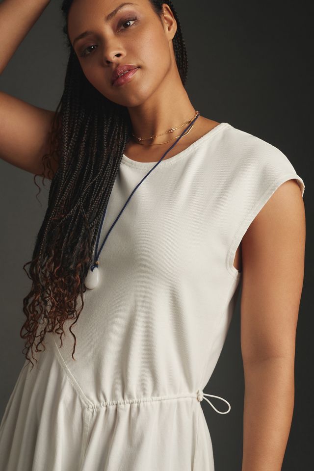 daily practice by anthropologie short-sleeve v-neck midi dress Short-Sleeve V-Neck Slip Midi Dress