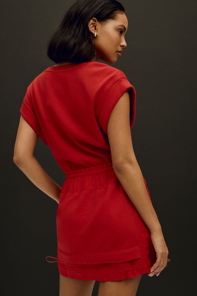 knee length dresses for ladies Red Alert Puff Sleeve Mini Dress with Pockets – Women's Clothing Boutique main image 0