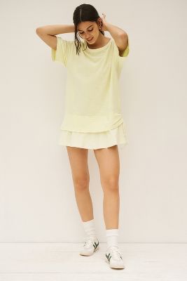 Daily Practice By Anthropologie Chill Out Twofer Mini Dress In Yellow