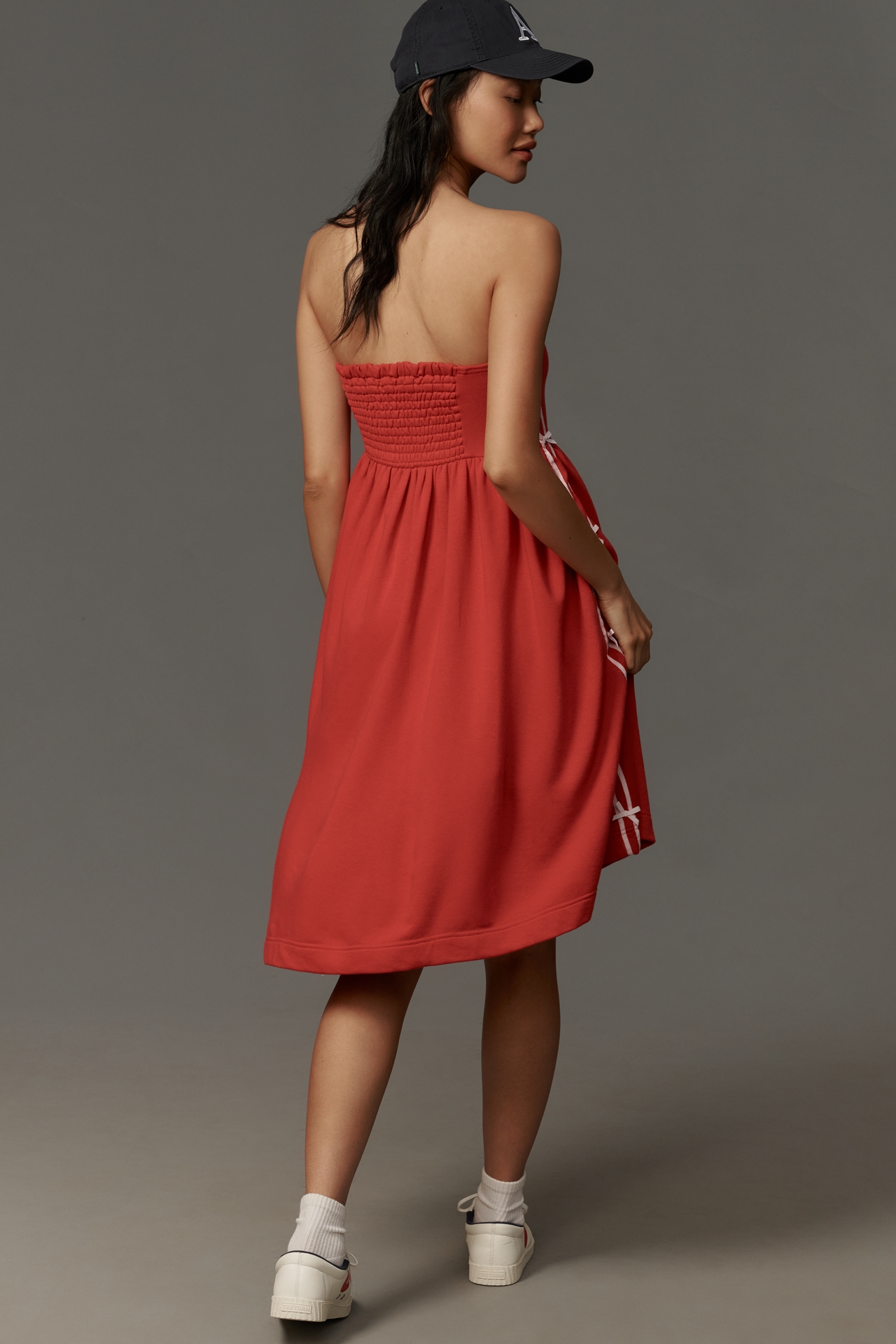 Daily Practice Strapless Side Bow Midi Dress