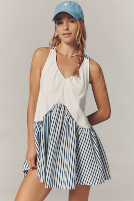 Daily Practice By Anthropologie Daily Practice Spring Fling Racerback Babydoll Mini Dress