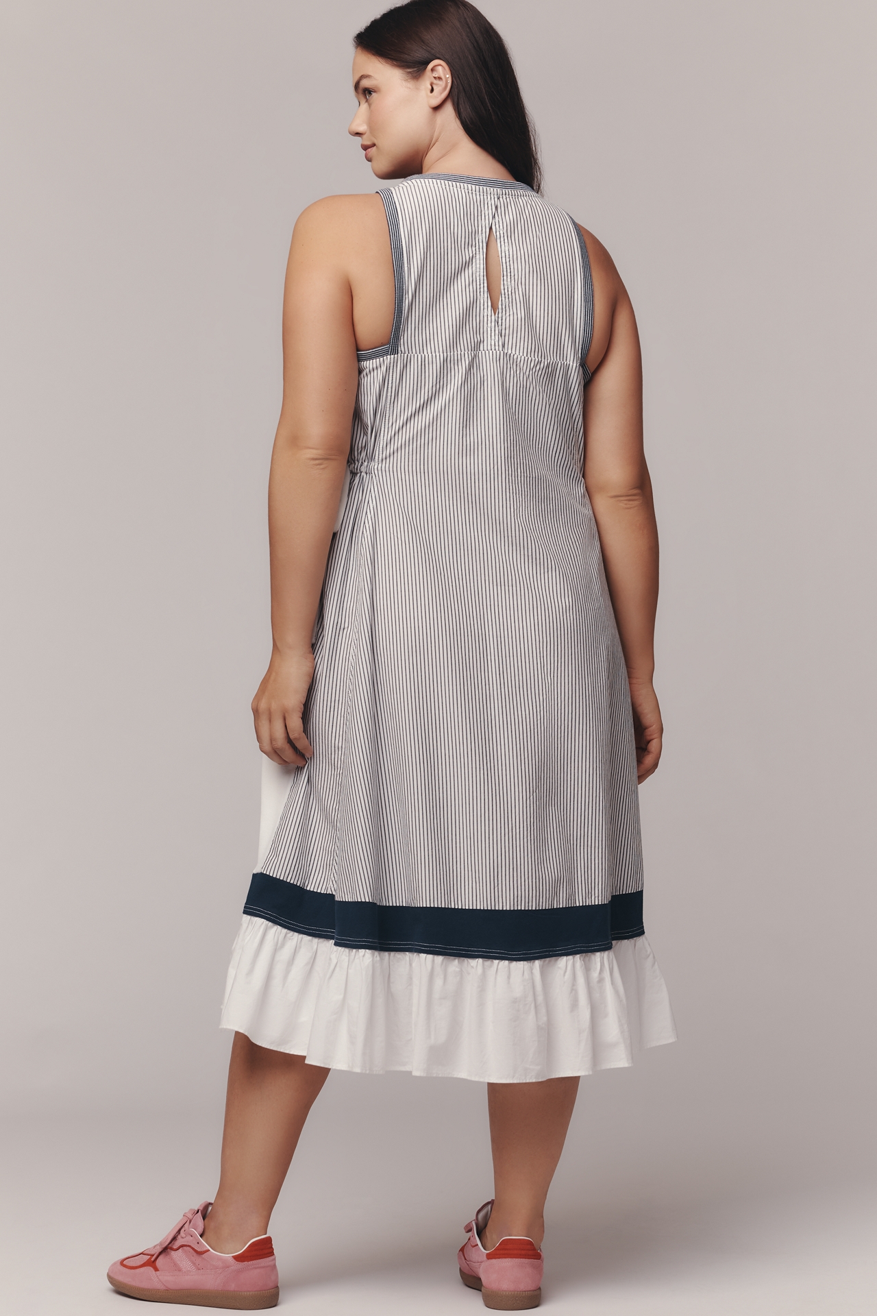 Daily Practice Ball Toss Pleated Midi Tank Dress