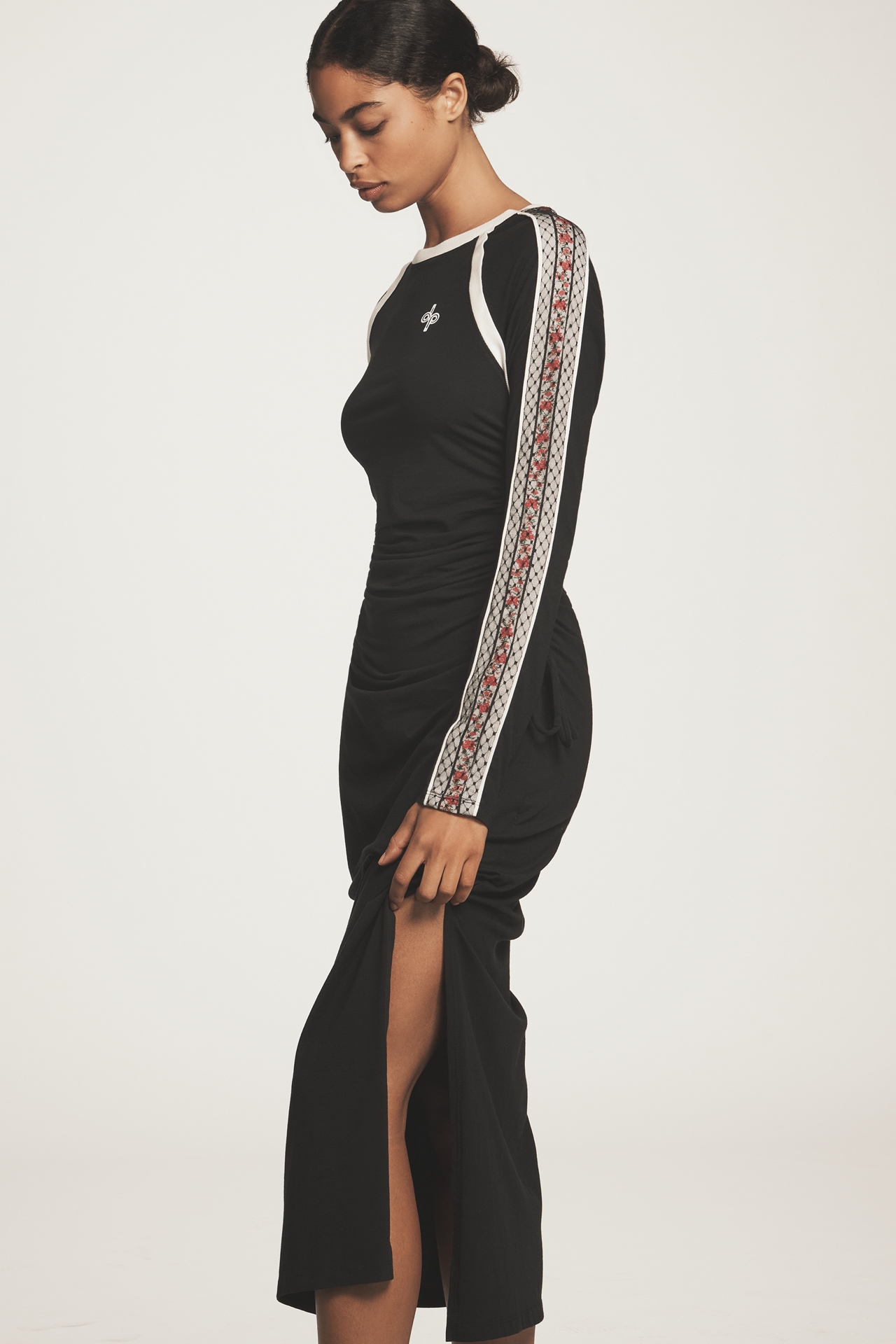 Daily Practice Long-Sleeve Ruched Midi Dress