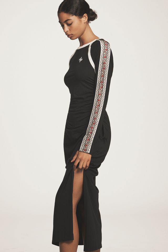 Daily Practice Long-Sleeve Ruched Midi Dress #1