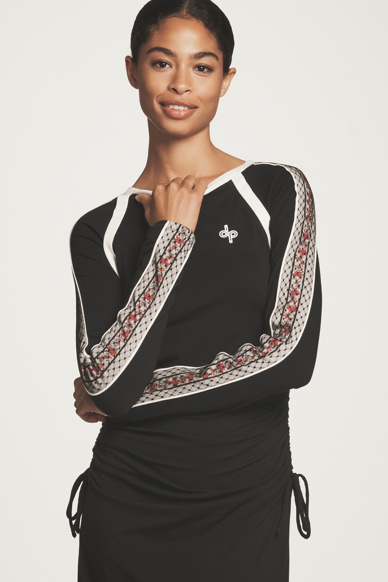 Daily Practice Long-Sleeve Ruched Midi Dress