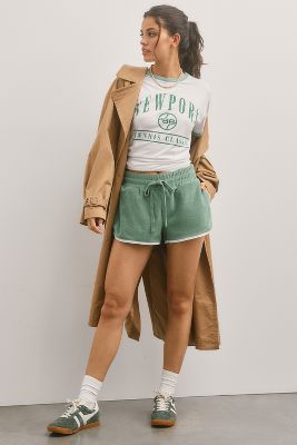Shop Daily Practice By Anthropologie Team Spirit Terry Shorts In Green