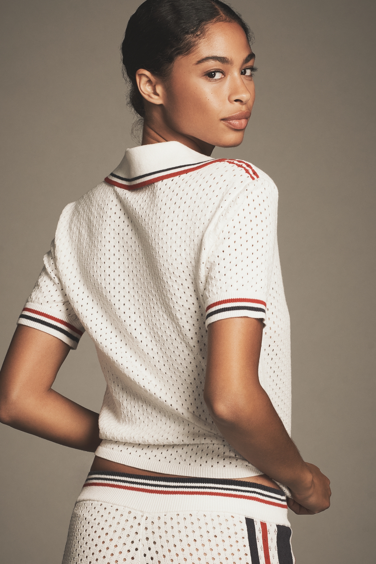 Daily Practice Icon Short-Sleeve Polo Sweater