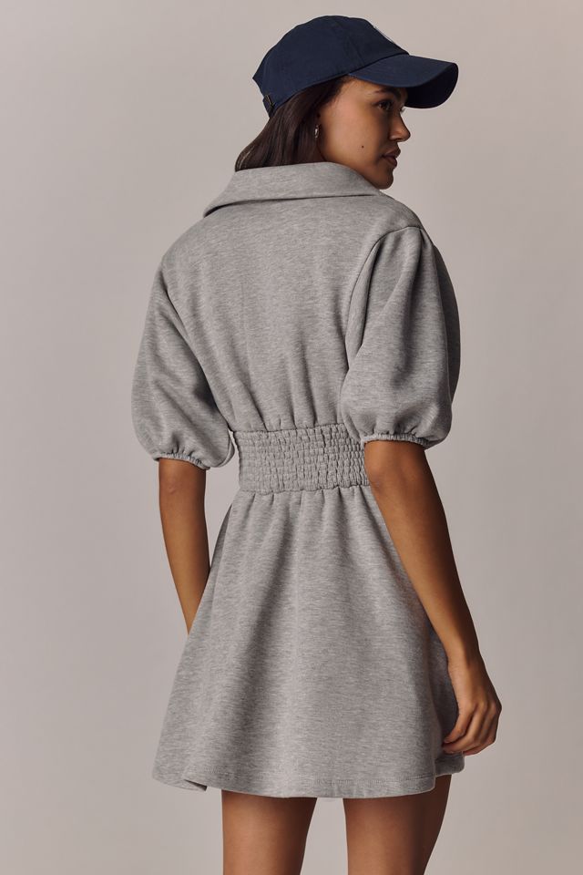 Daily Practice Puff-Sleeve Smocked-Waist Mini Dress #2