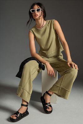 DAILY PRACTICE BY ANTHROPOLOGIE DAILY PRACTICE BY ANTHROPOLOGIE MUSCLE TEE & WIDE-LEG PANTS SET 