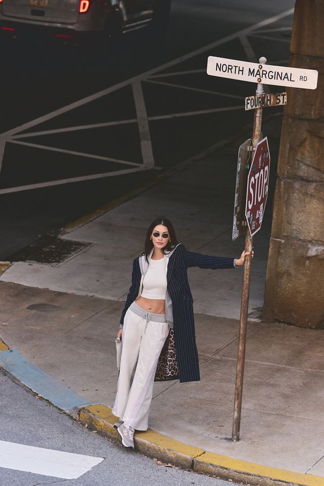 Daily Practice by Anthropologie Stripe Wide-Leg Track Pants #4