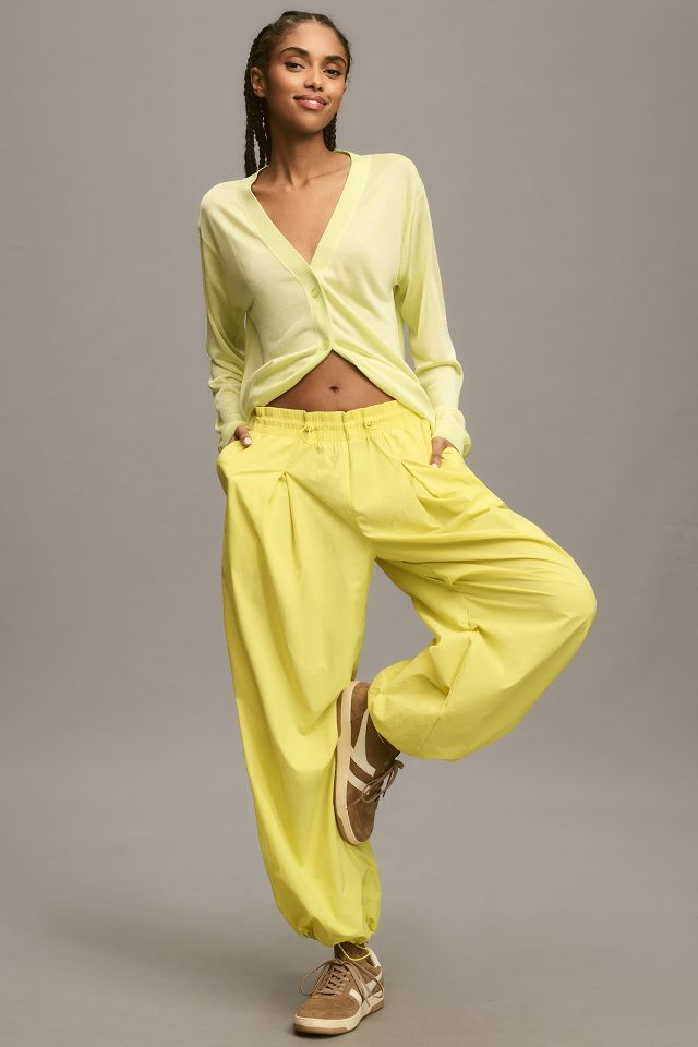 Yellow wide best sale leg trousers