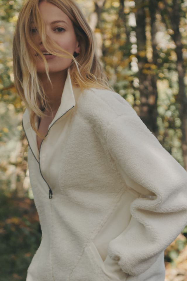 Daily Practice by Anthropologie Sherpa Half-Zip Mini Dress #1