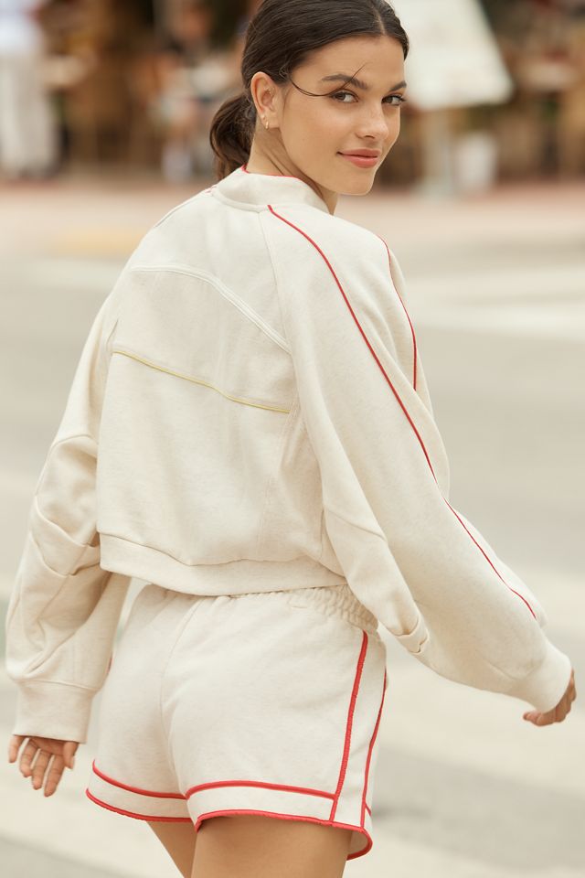 Daily Practice by Anthropologie Piped Cropped Pullover Sweatshirt #2