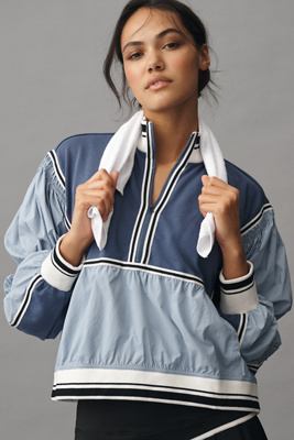 Daily Practice By Anthropologie Half-zip Windbreaker Jacket In Blue