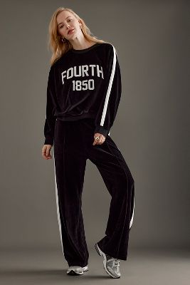 4th & Reckless Cacie Velour Joggers In Black